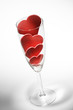 Heart in tall wine glass