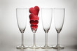 Concept heart in glass