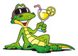 Lizard with Cocktail
