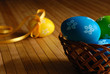 Easter eggs in basket