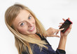 Girl and smartphone