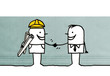 foreman & man handshaking foreman & man handshaking