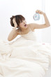 a portrait of beautiful asian woman on the bed