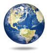 Planet earth on white - America