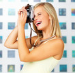 Woman photographer taking photo Woman photographer taking photo