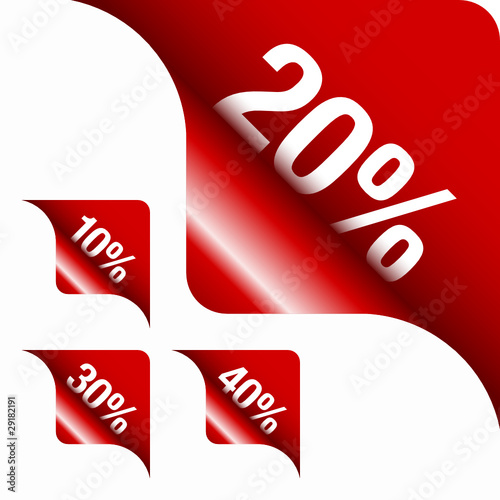 Vektor: Red Metallic Corner 10%/20%/30%/40% Red Metallic Corner 10%/20%/30%/40%