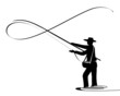 Vektor: Angler/ Fliegenfischen Angler/ Fliegenfischen