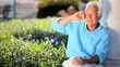 Senior Male With Cell Phone Outdoors
