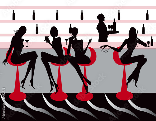 Vector: club bar restaurant coffee women Illustration vector club bar restaurant coffee women Illustration vector