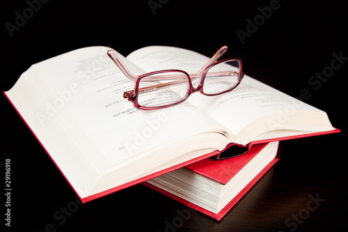 Photo: book and glasses book and glasses