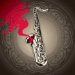 Artistic conceptual background with saxophone.