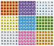 icone trasporto su pulsanti web colorati