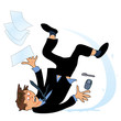 Businessman Slipping On A Wet ...