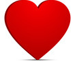 grand coeur sur fond blanc en 3d