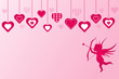 Cupid and Hearts Vector Illustration