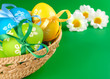 Easter eggs in basket