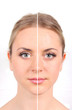 Photo: Woman's face on white background Woman's face on white background