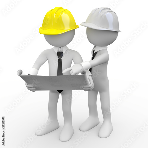 Illustration: Chief architect looking at plans Chief architect looking at plans