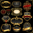 Retro vector gold frames on black background Retro vector gold frames on black background