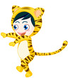 Illustration: Child dressed as tiger for carnival. clipping path included. Child dressed as tiger for carnival. clipping path included.