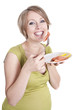 Photo: pregnant woman eats smoked salmon pregnant woman eats smoked salmon