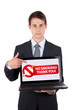 Businessman holding a NO SMOKING sign