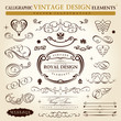 calligraphic elements vintage ornament set. Vector frame ornamen
