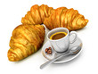 Colazione: caffè e croissant Colazione: caffè e croissant