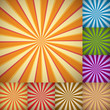 Sunburst colorful backgrounds in different color schemes