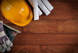 Construction instrument on wood background with copy space. Construction instrument on wood background with copy space.