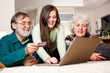 Senior couple shopping online