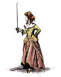 woman with sword illustration woman with sword illustration