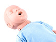 Cpr traning infant dummy on white