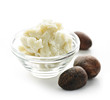 Shea butter and nuts in bowl