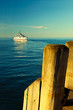 A the ship is approaching the pier in Sopot, Poland. A the ship is approaching the pier in Sopot, Poland.