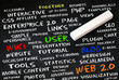 web 2.0 blackboard with colored tags