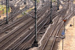 Eisenbahnschienen und Weichen