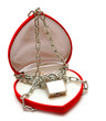 love locked heart shape with chains
