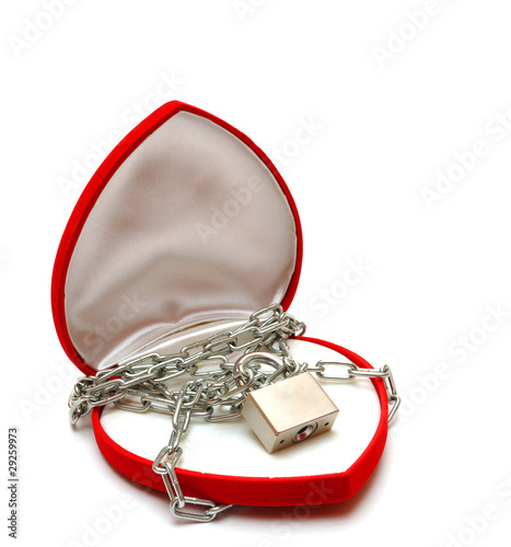 Photo: love locked heart shape with chains love locked heart shape with chains