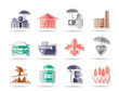 different kind of insurance and risk icons