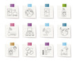 Mobile phone and computer icons - vector icon set Mobile phone and computer icons - vector icon set