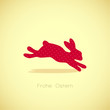 Osterhase, Springend, Rot