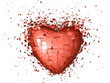 red heart exploding