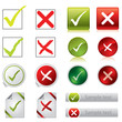Tick and cross stickers, buttons, and symbols Tick and cross stickers, buttons, and symbols