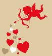 Cupid with hearts Cupid with hearts