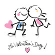 Valentin's Day cartoon couple