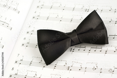 Photo: bow tie and music bow tie and music