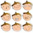 children expressions, animated cartoon kid face