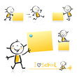 school children educational icon set
