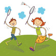 kids playing badminton